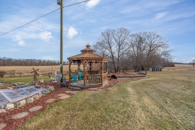 view of yard featuring a gazebo