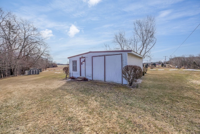 view of shed