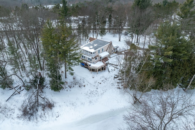 view of snowy aerial view