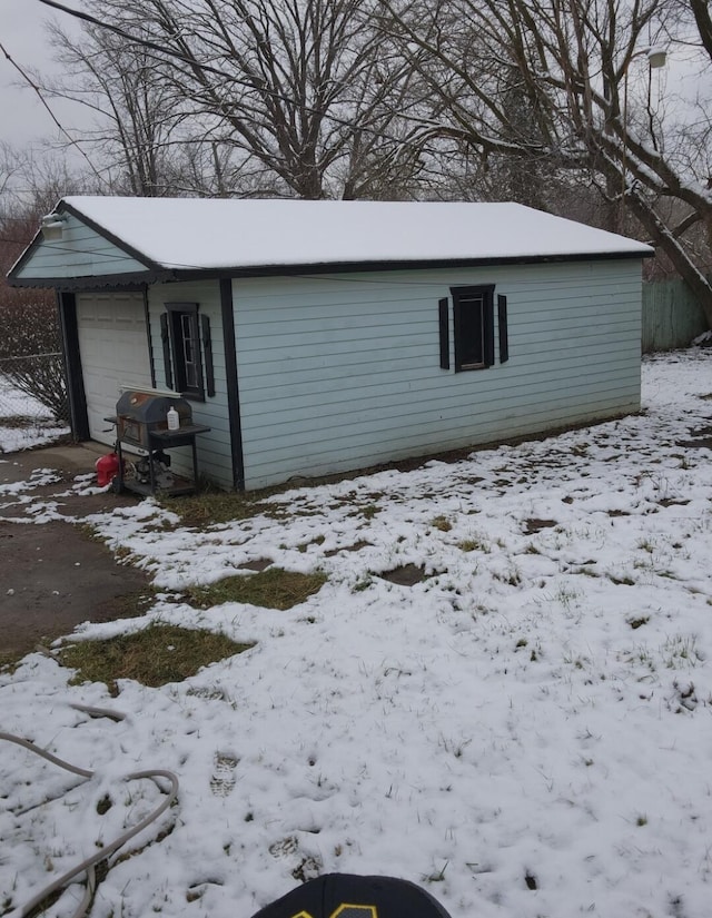 view of snow covered structure