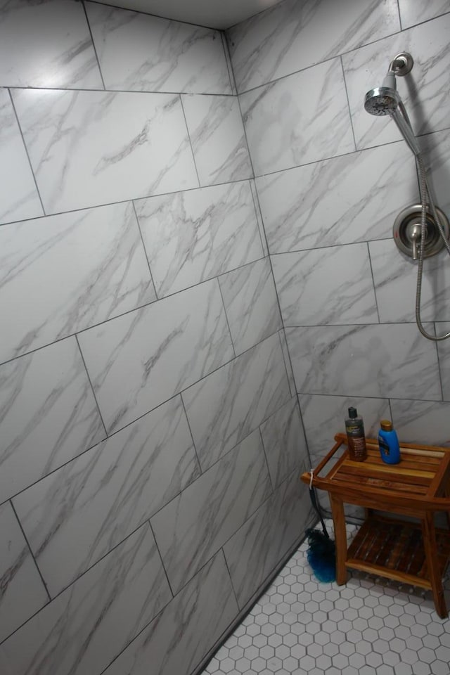 interior details with tiled shower