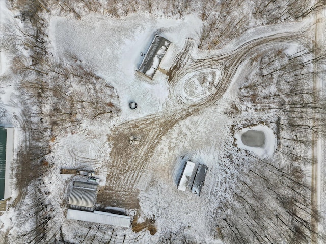 view of snowy aerial view