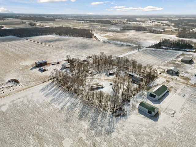 aerial view with a rural view