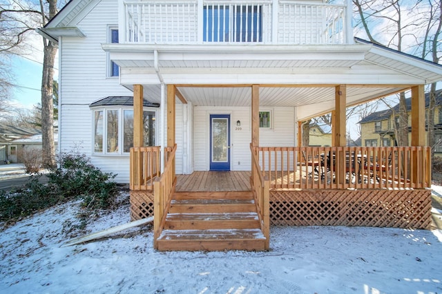 exterior space with a porch