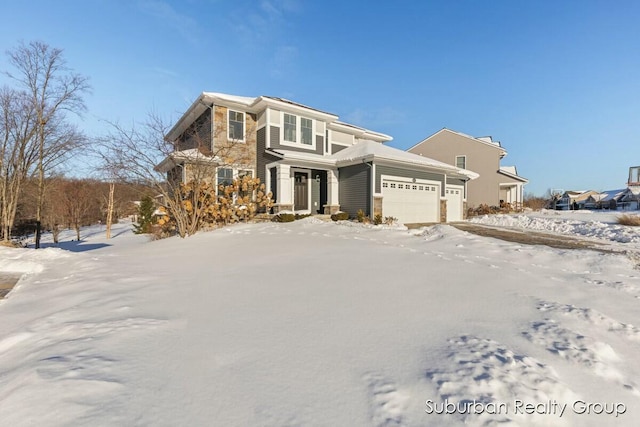 view of front of home with a garage