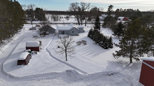 view of snowy aerial view