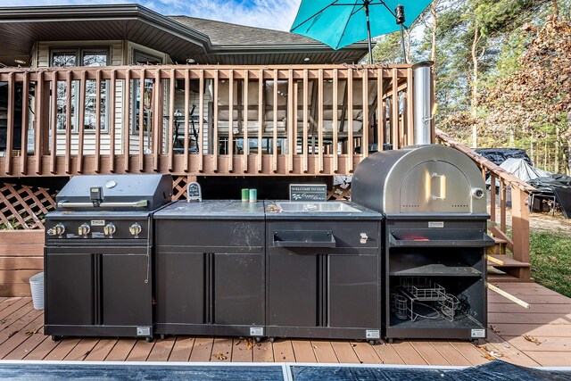 7016 Hyde Park Rd, Whitehall, MI 49461 - view of wooden terrace