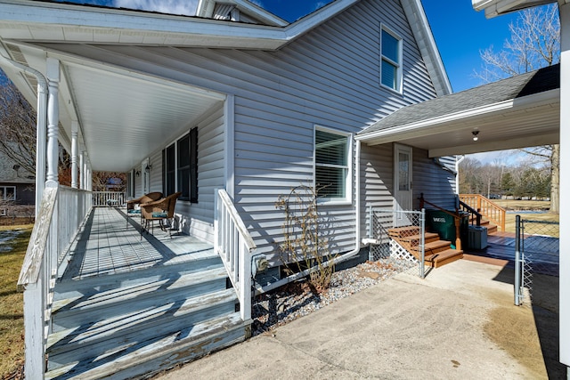 view of patio with a porch