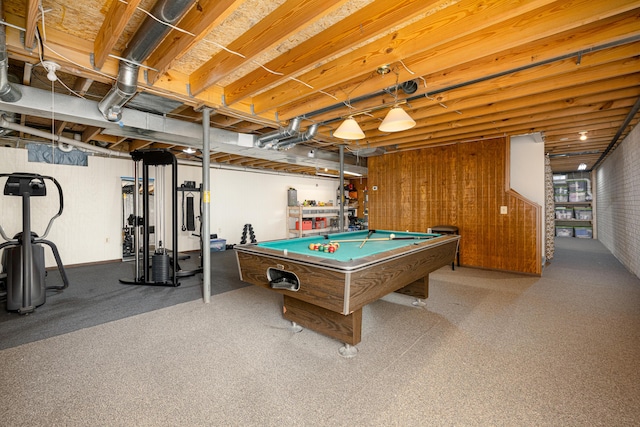 recreation room with pool table