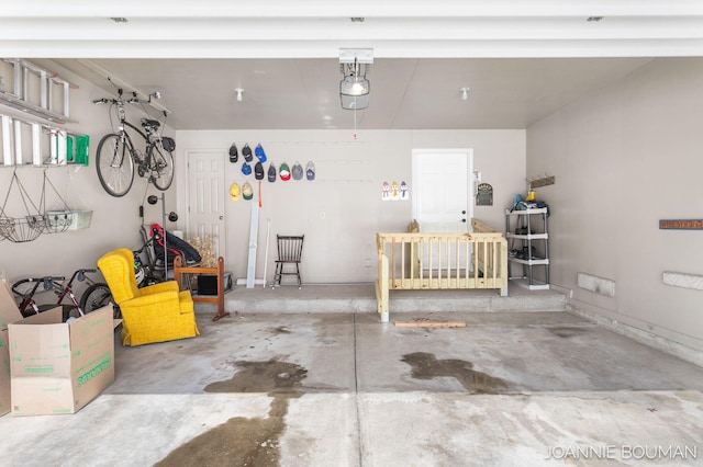 garage with baseboards