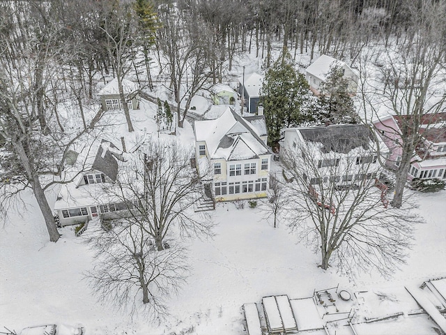 view of snowy aerial view