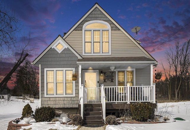 view of front of house with covered porch