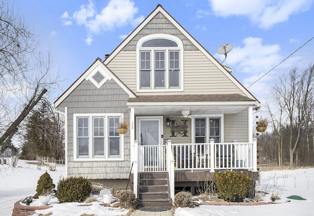 view of front facade with a shingled roof