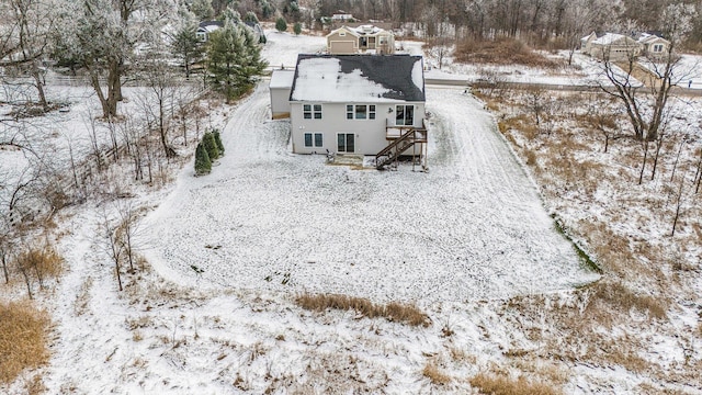 view of snowy aerial view