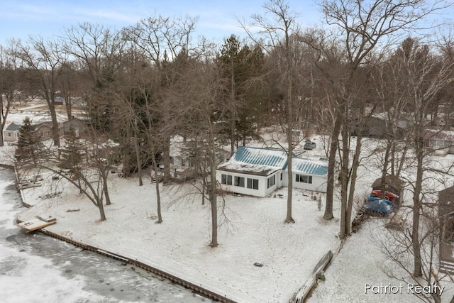 view of snowy aerial view