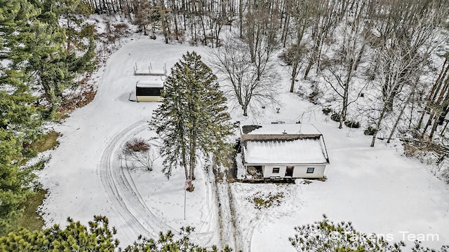 view of snowy aerial view