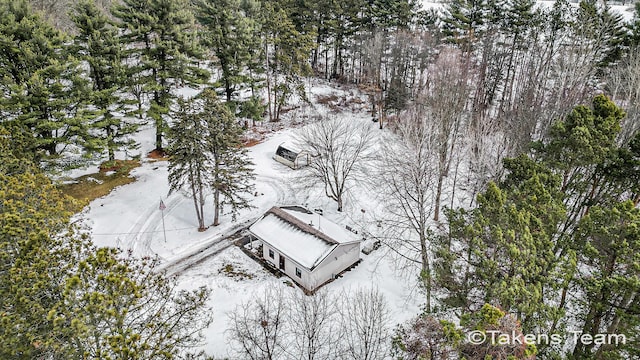 view of snowy aerial view