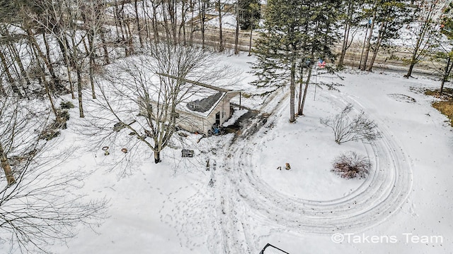 view of snowy aerial view