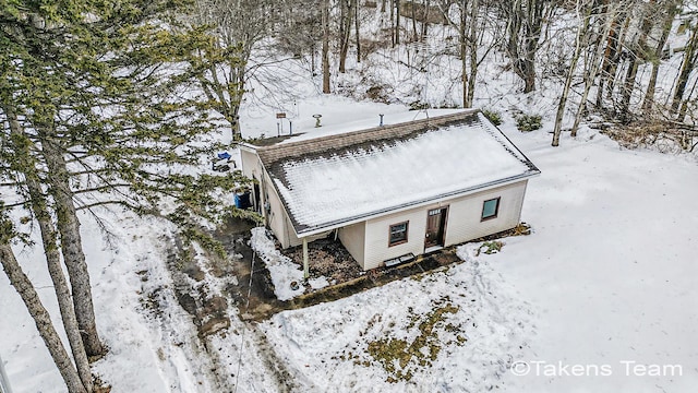 view of snowy aerial view