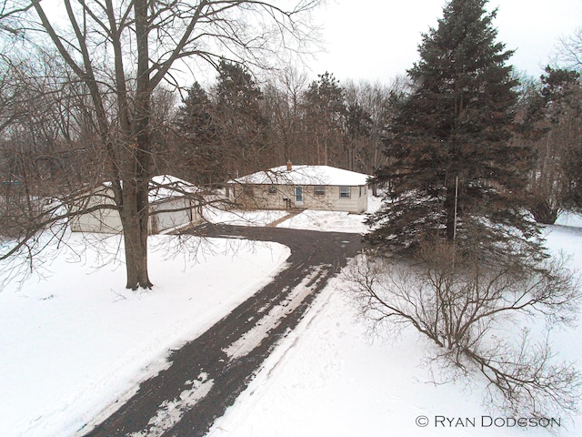 view of snowy aerial view