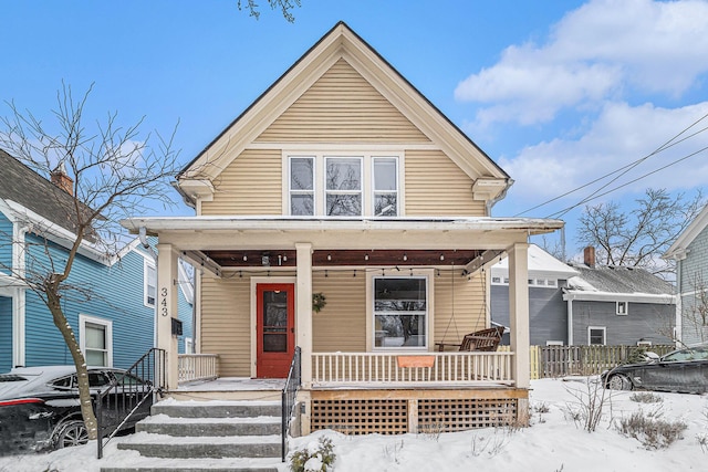 view of front of house with covered porch