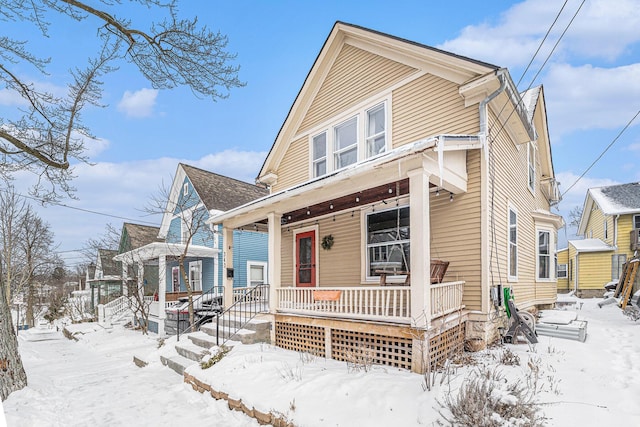 view of front of house featuring covered porch