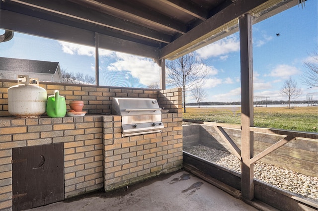 view of patio with grilling area and area for grilling