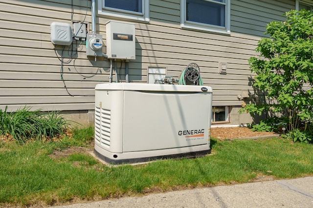 7585 S Indian Lake Dr, Vicksburg, MI 49097 - exterior view of a power unit and electric meter