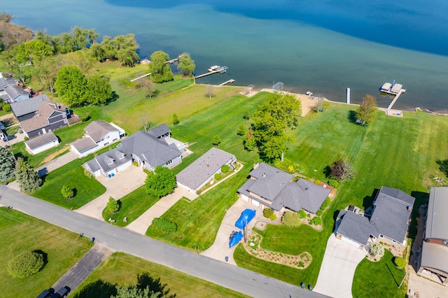 7585 S Indian Lake Dr, Vicksburg, MI 49097 - aerial perspective of suburban area featuring a nearby body of water