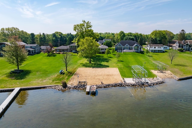 7585 S Indian Lake Dr, Vicksburg, MI 49097 - aerial view of residential area featuring a large body of water