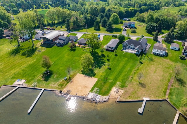 7585 S Indian Lake Dr, Vicksburg, MI 49097 - aerial view of residential area with a nearby body of water