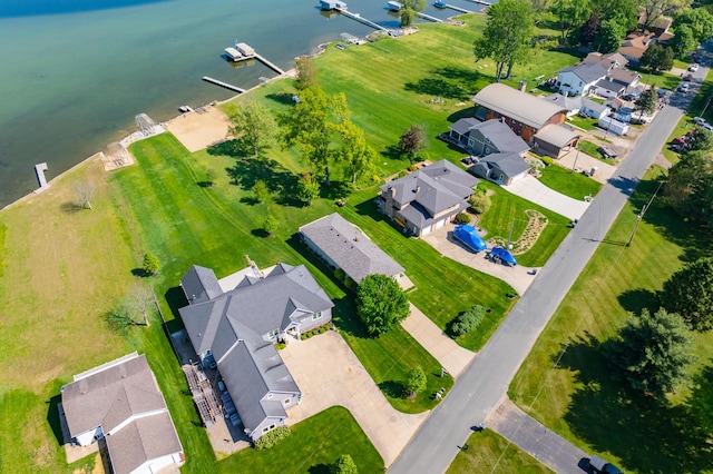 7585 S Indian Lake Dr, Vicksburg, MI 49097 - aerial perspective of suburban area featuring a nearby body of water