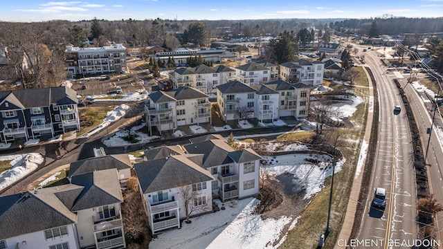 aerial view with a residential view