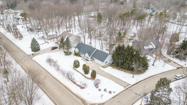 view of snowy aerial view