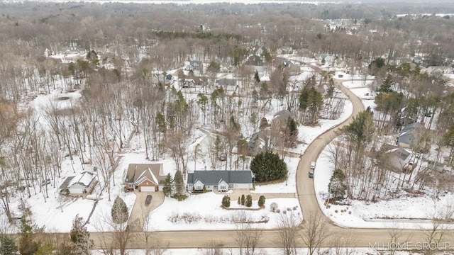 view of snowy aerial view