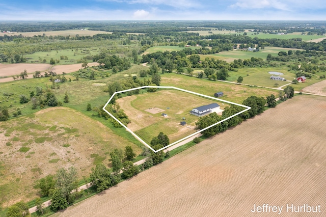 drone / aerial view featuring a rural view