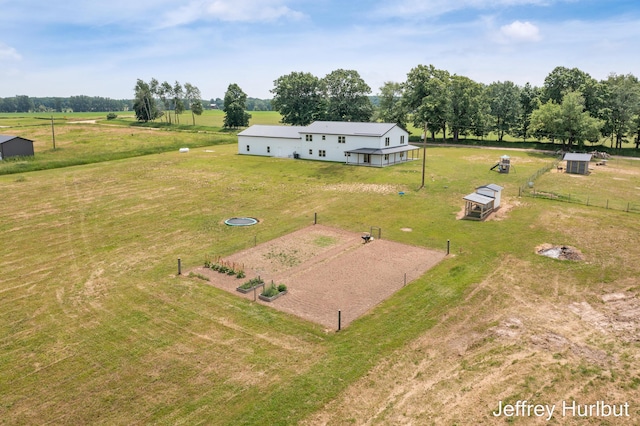 bird's eye view featuring a rural view