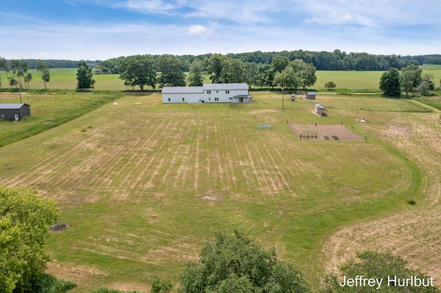 aerial view with a rural view