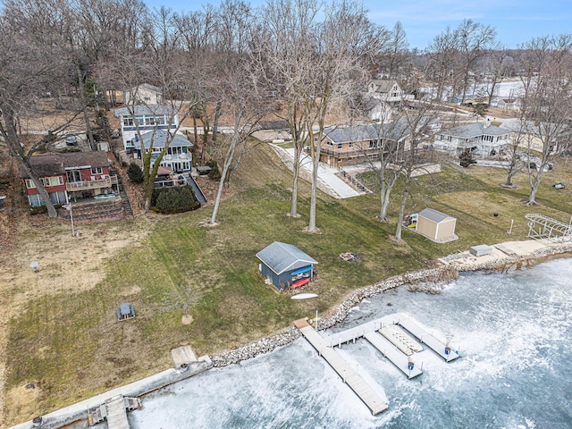 aerial view with a residential view