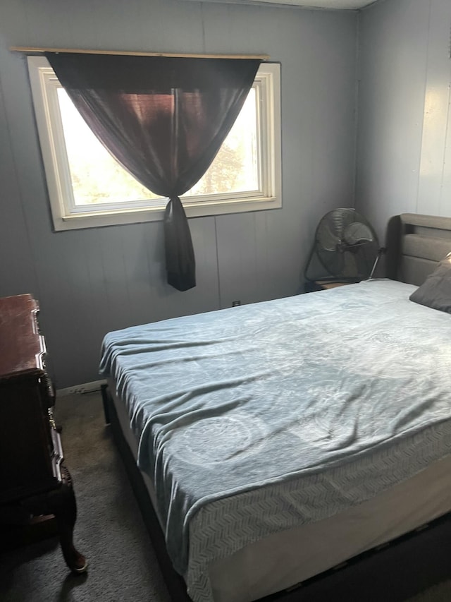 bedroom with multiple windows and carpet flooring