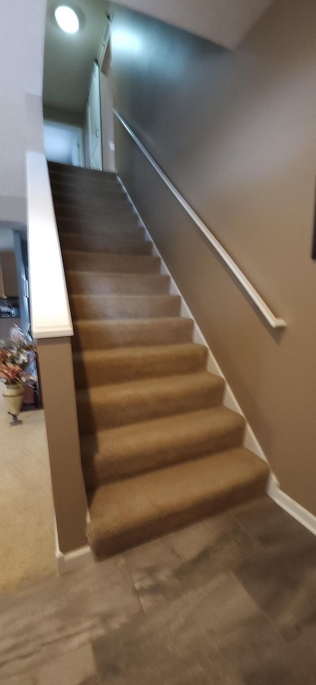 stairs with baseboards