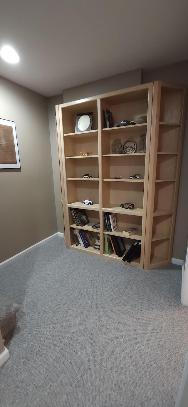 interior space with carpet floors and baseboards