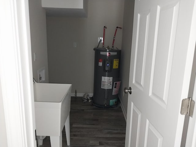 utilities with water heater and a sink