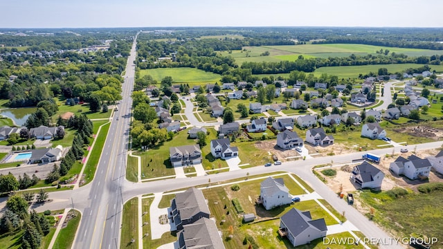 aerial view featuring a residential view