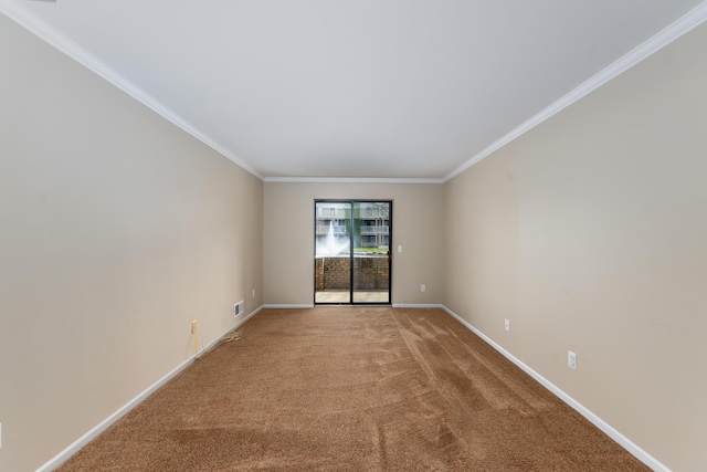 21082 Boulder Cir, Northville, MI 48167 - spare room with ornamental molding, light carpet, baseboards, and visible vents