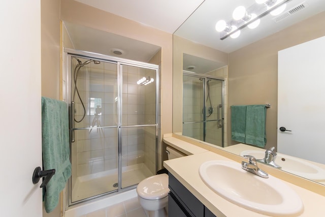 21082 Boulder Cir, Northville, MI 48167 - full bath with a shower stall, visible vents, toilet, and vanity