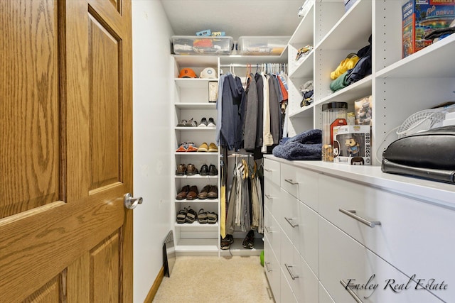 view of walk in closet