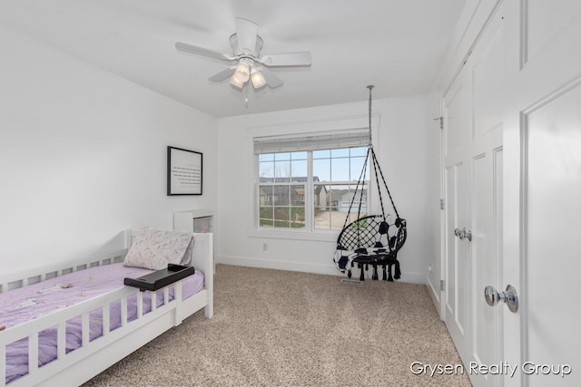 7313 Valhalla Dr, Hudsonville, MI 49426 - carpeted bedroom featuring ceiling fan and baseboards