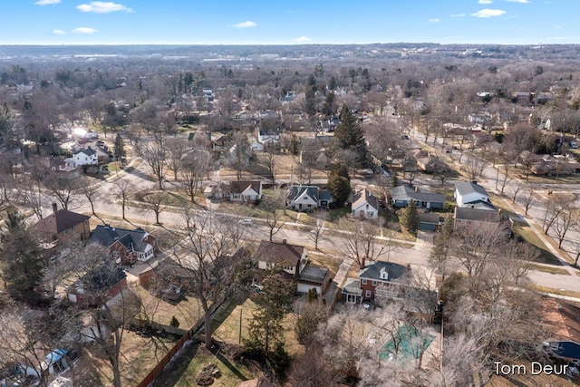 aerial view with a residential view