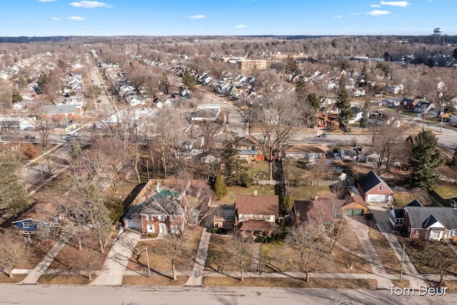 bird's eye view with a residential view